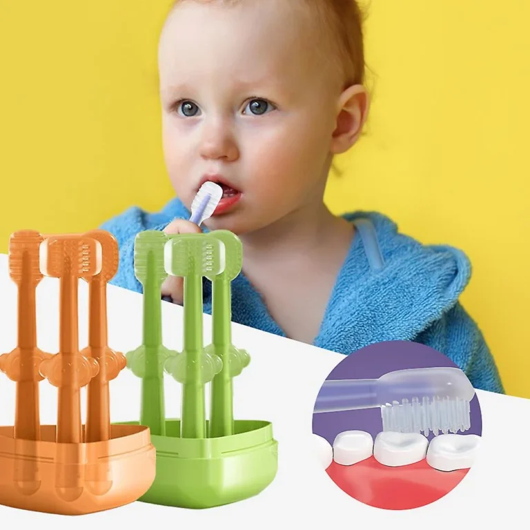 Toddler Oral Care Toothbrush Training Teeth Brushes with Dust Cover BPA-Free 3pcs set with Box