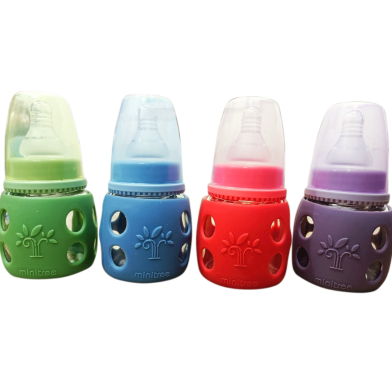 Baby Glass Feeder 60 ml/40z Silicon Cover
