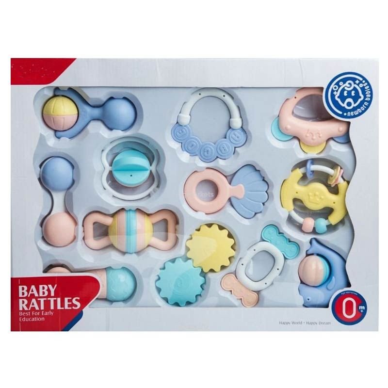 Huanger Baby Rattles & Teeter set, 12pcs 0m+