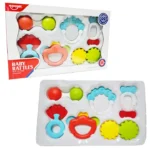 Huanger Baby Rattles Teether Set 6pcs Non Toxic - BPA Free 0m+