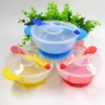 Silicone Baby Feeding Bowl + Spoon