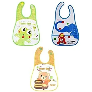 Colorful Straight Plastic Waterproof Bibs For Baby-1Pcs