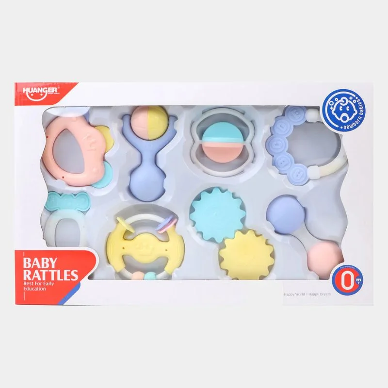 Huanger Baby Rattles Teether Set 8pcs Non Toxic-BPA Free 0m+