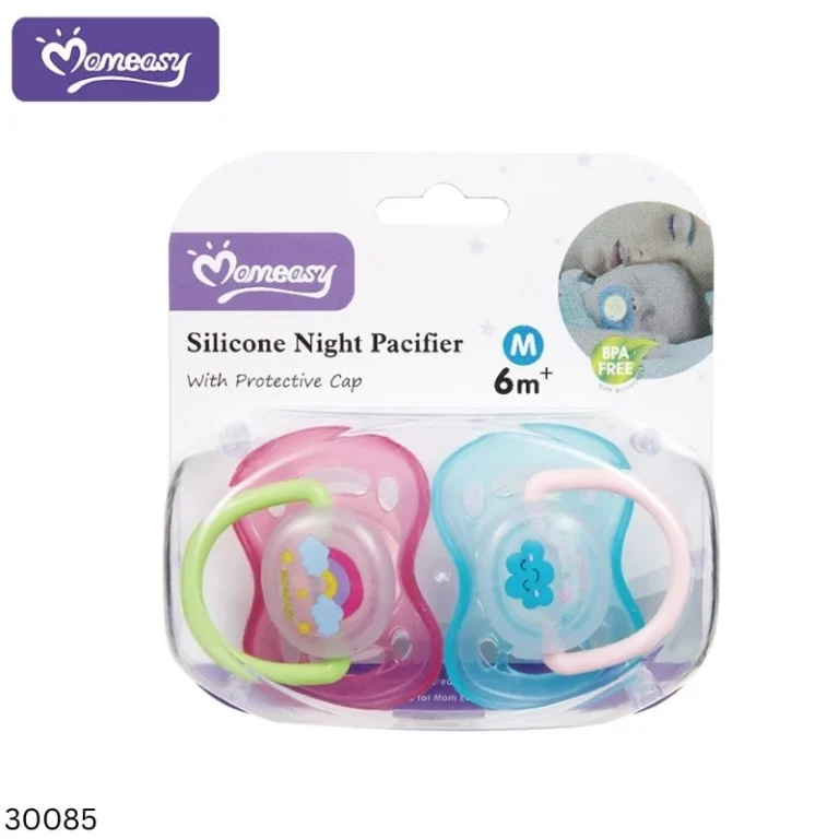 Momeasy Silicone Night Pacifier 6m+ (Pink & Blue)