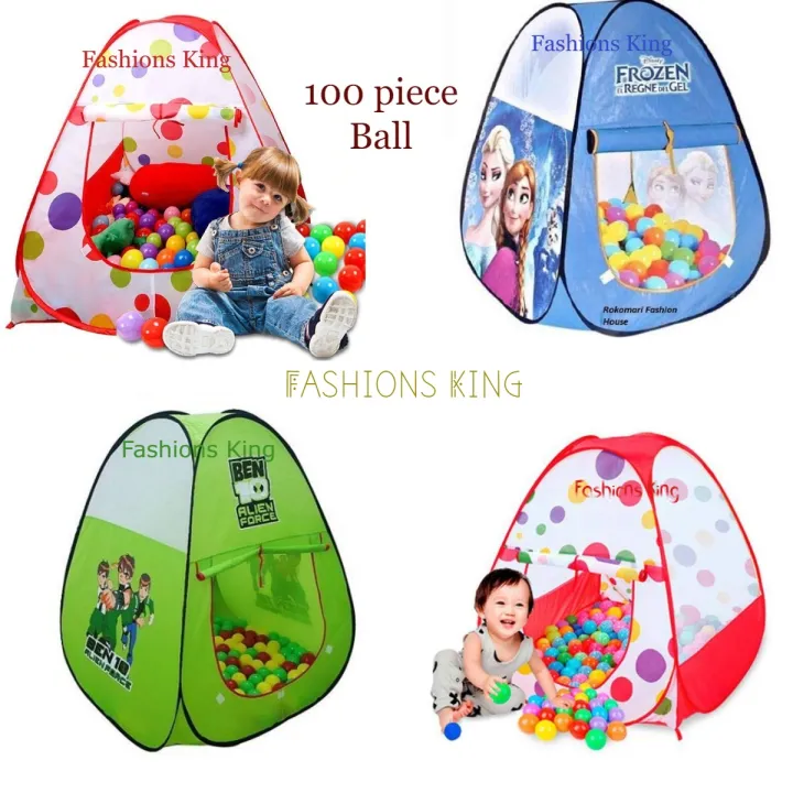 Tent Play House for Kids With 100 pcs plastic balls