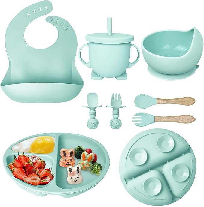 Baby Silicone Feeding Set, 8 Pcs