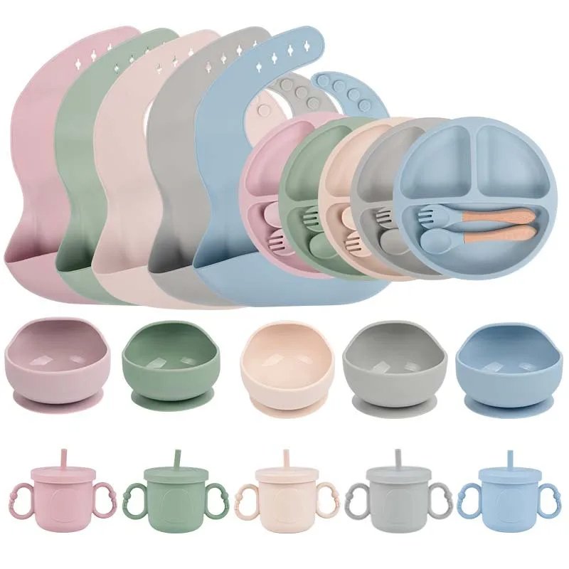 Baby Silicone Feeding Set, 8 Pcs