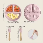 Toddler Plates 3 Pack - Divided Design Non-Slip Food Grade Silicone Dinnerware - Image 2