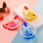 Silicone Baby Feeding Bowl + Spoon