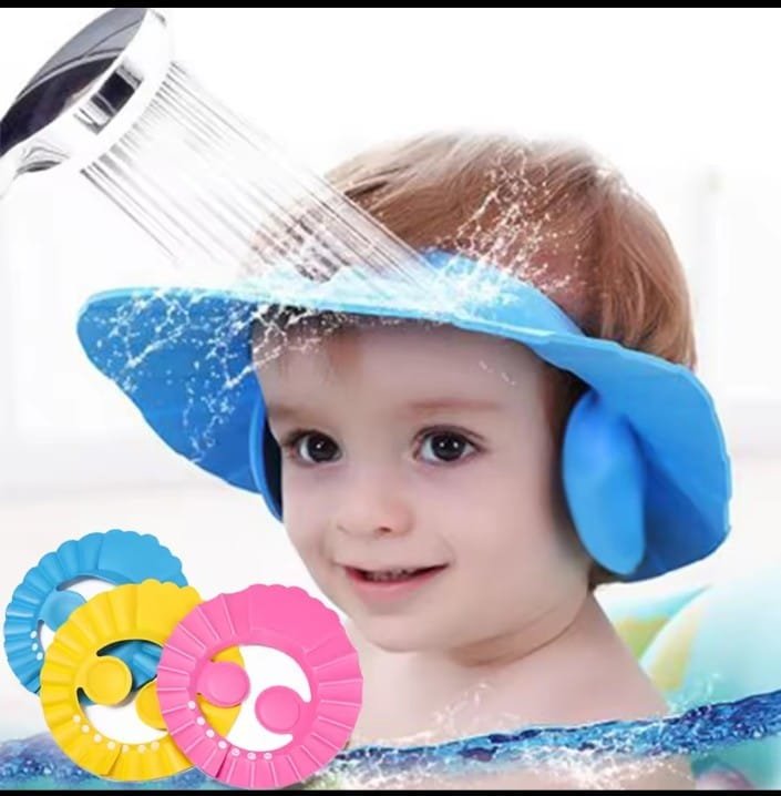 1pcs Baby Shower Cap with Ear Protection Bath Caps Adjustable Soft Shampoo Bathing Hat