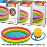 Intex Inflatable Baby Bath Tub FREE PUMPER Swimming Pool 24 inch (Multicolor)